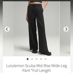 Lululemon scuba mid rise wide leg pant
